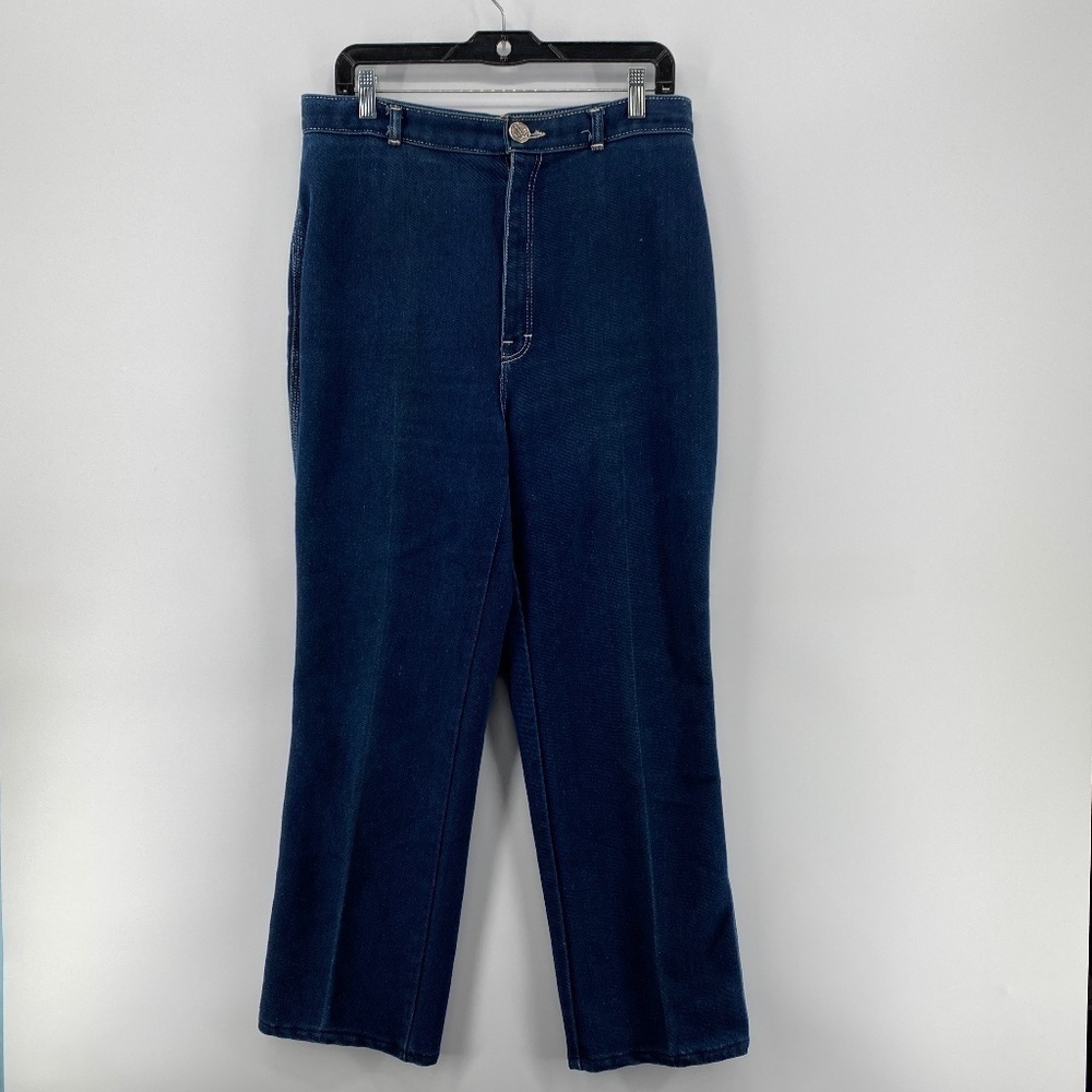 Rebel Jeans Women's 31 High Rise Front Zipper Button Closure Blue Denim Vintage
